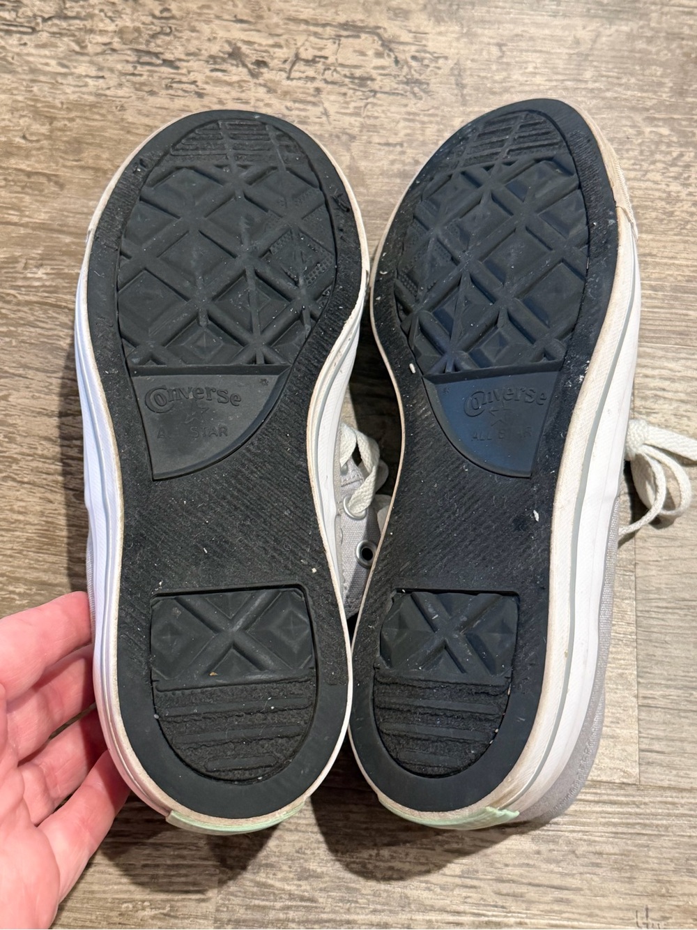 Converse Light Gray Low-Top Sneakers with Mint Interior - Picture 7 of 7